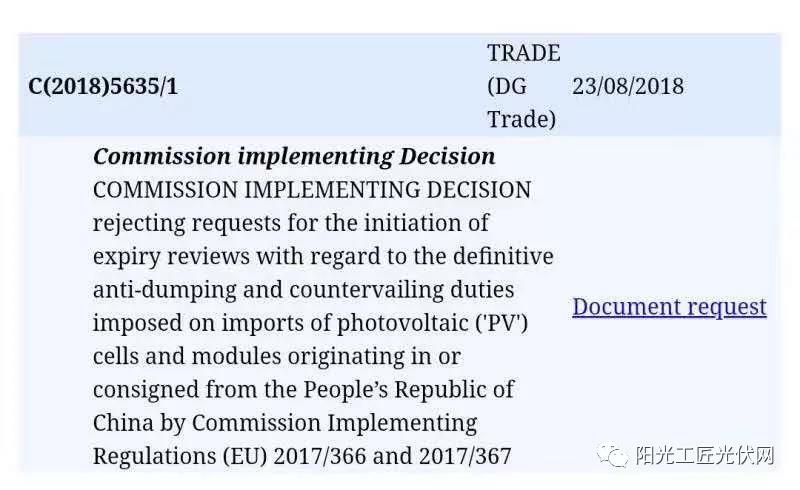 重磅！歐盟對華光伏雙反將于今年9月3日到期后取消，恢復自由貿(mào)易！