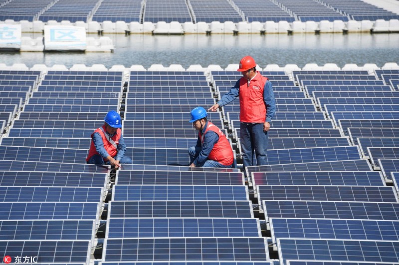 安徽天長(zhǎng)：首個(gè)水上漂浮式光伏電站建成發(fā)電