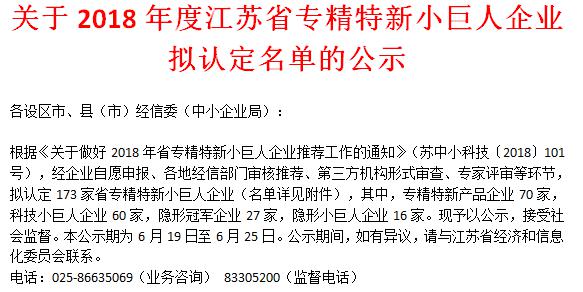 喜訊！日聯科技榮獲“江蘇省科技小巨人企業”
